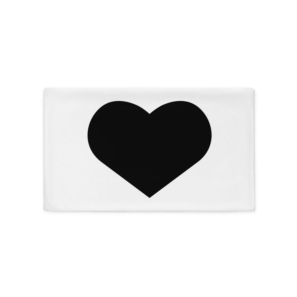 Black Heart Pillow Case Etsy