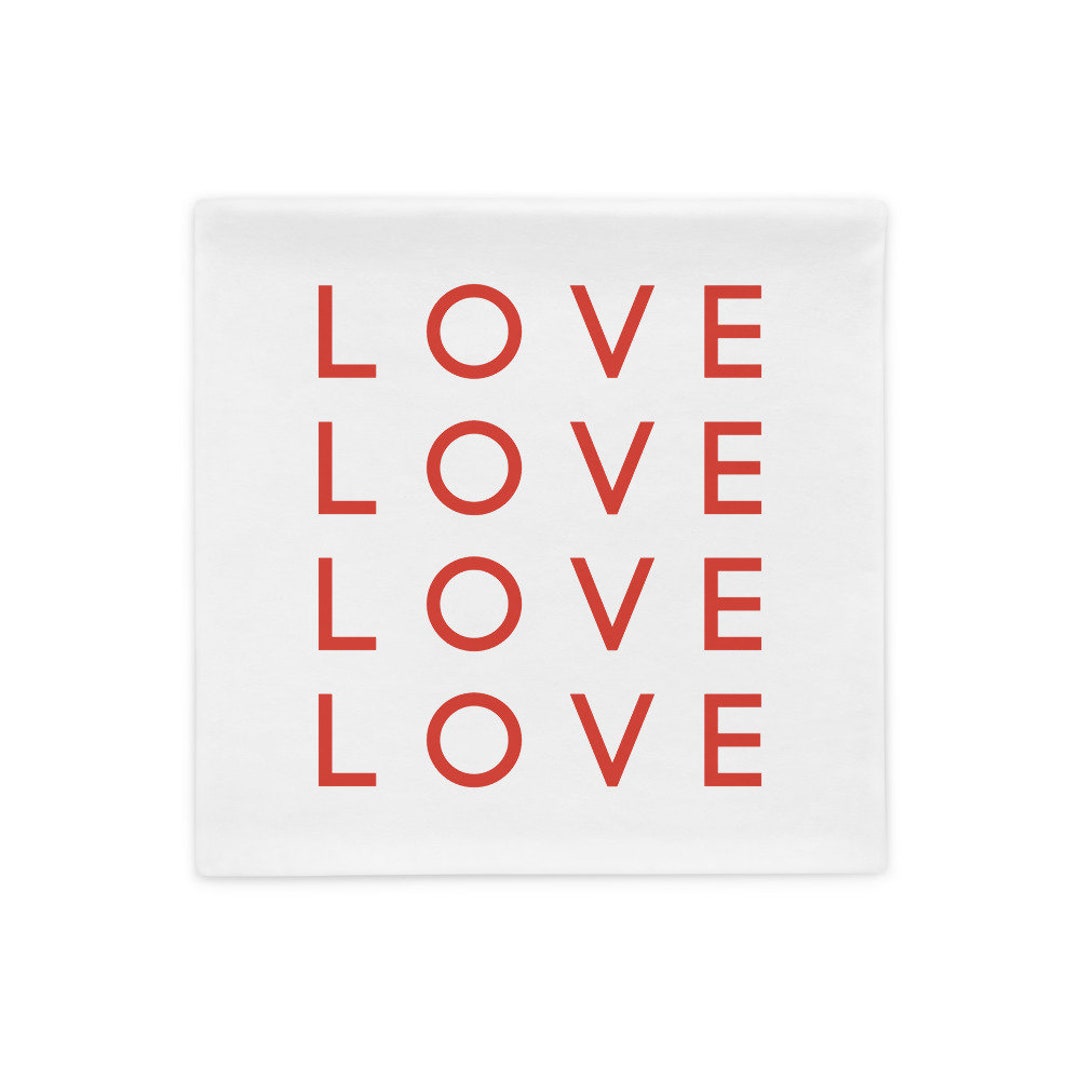 Red Love Pillow Case Etsy