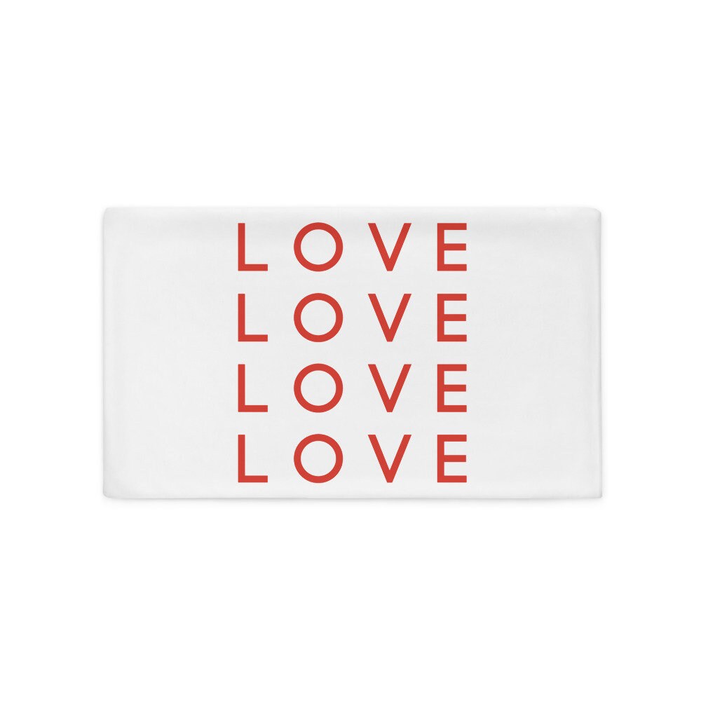 Red Love Pillow Case Etsy