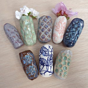 Mini ceramic fridge magnet vases. Choose your own bud vase.