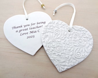 Personalised Porcelain Ornament: Custom Message, Keepsake Gift