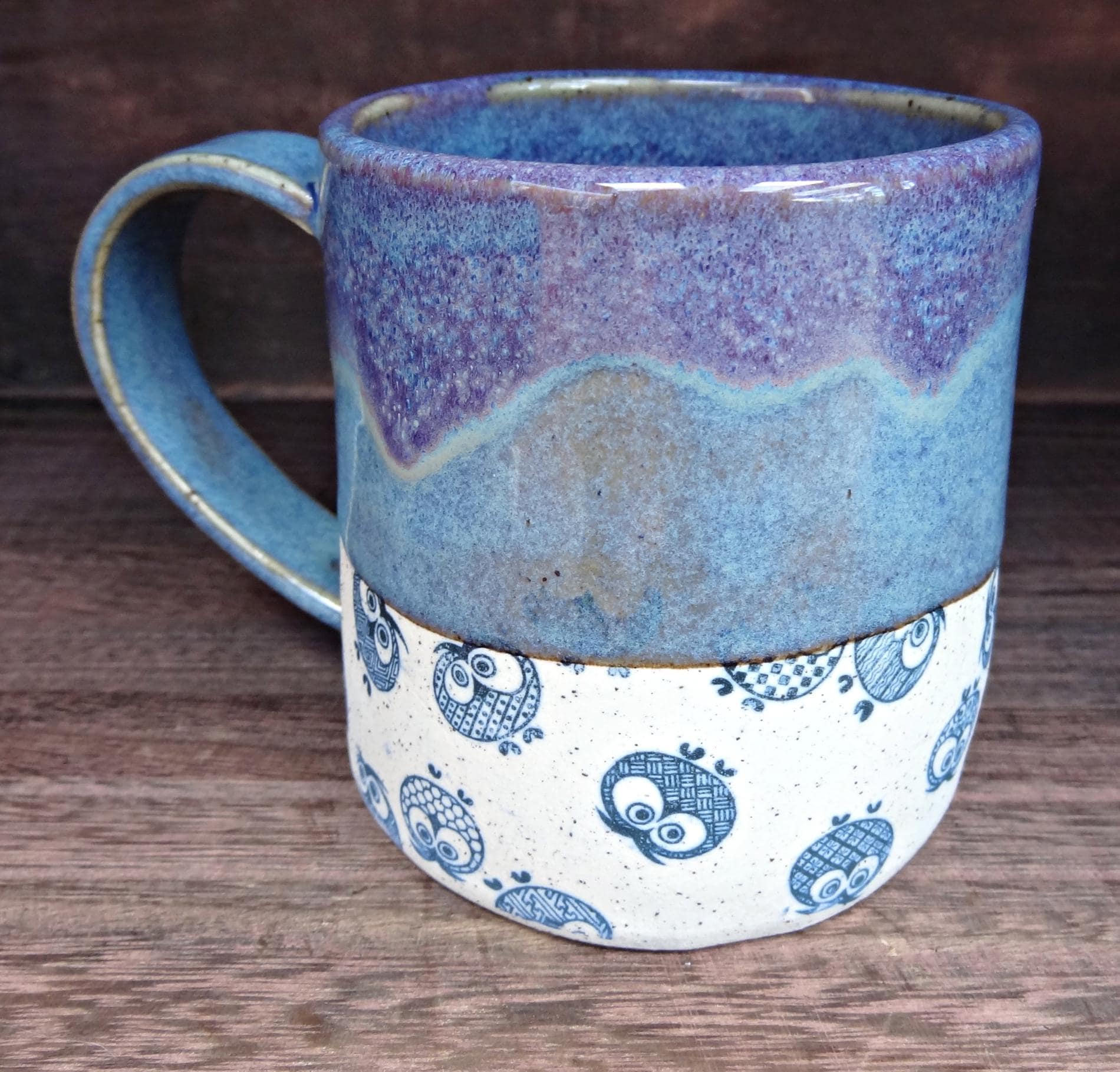 Handmade ceramic owl mug