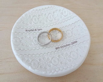 Personalised Porcelain Ring Dish: Wedding Engagement Gift