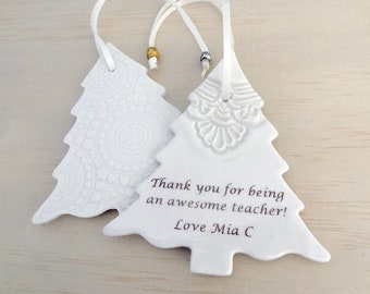 Personalised Christmas tree ornament. Christmas tree decoration. Teachers gift. Gift for teacher