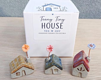 Tiny ceramic house blind box. Collectable miniature ceramics surprise box