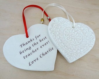 Personalised Porcelain Ornament: Custom Message, Keepsake Gift