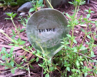 Name your herb-Repurposed vintage hand stamped silverware