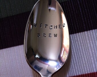Witches Brew-Repurposed vintage hand stamped spoon stirrer