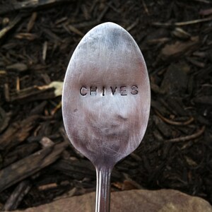 Garden/Plant/Herb markers-set of 3. Repurposed vintage hand stamped silverware image 4