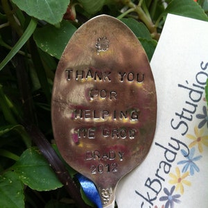 Thank You For Helping Me Grow-LARGE Repurposed vintage hand stamped silverware image 5