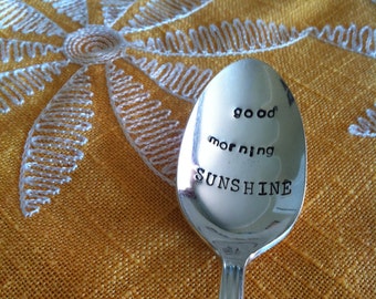 Good Morning Sunshine-Repurposed vintage hand stamped spoon