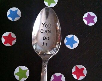 You Can Do It-Repurposed vintage hand stamped spoon