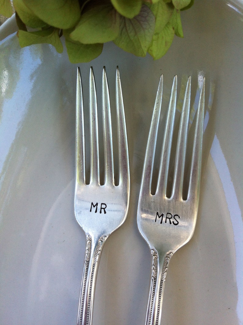 Personalized Wedding Forks/knives Custom Vintage Hand Etsy