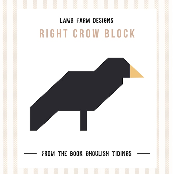 PDF Right Facing Crow Quilt Block Pattern