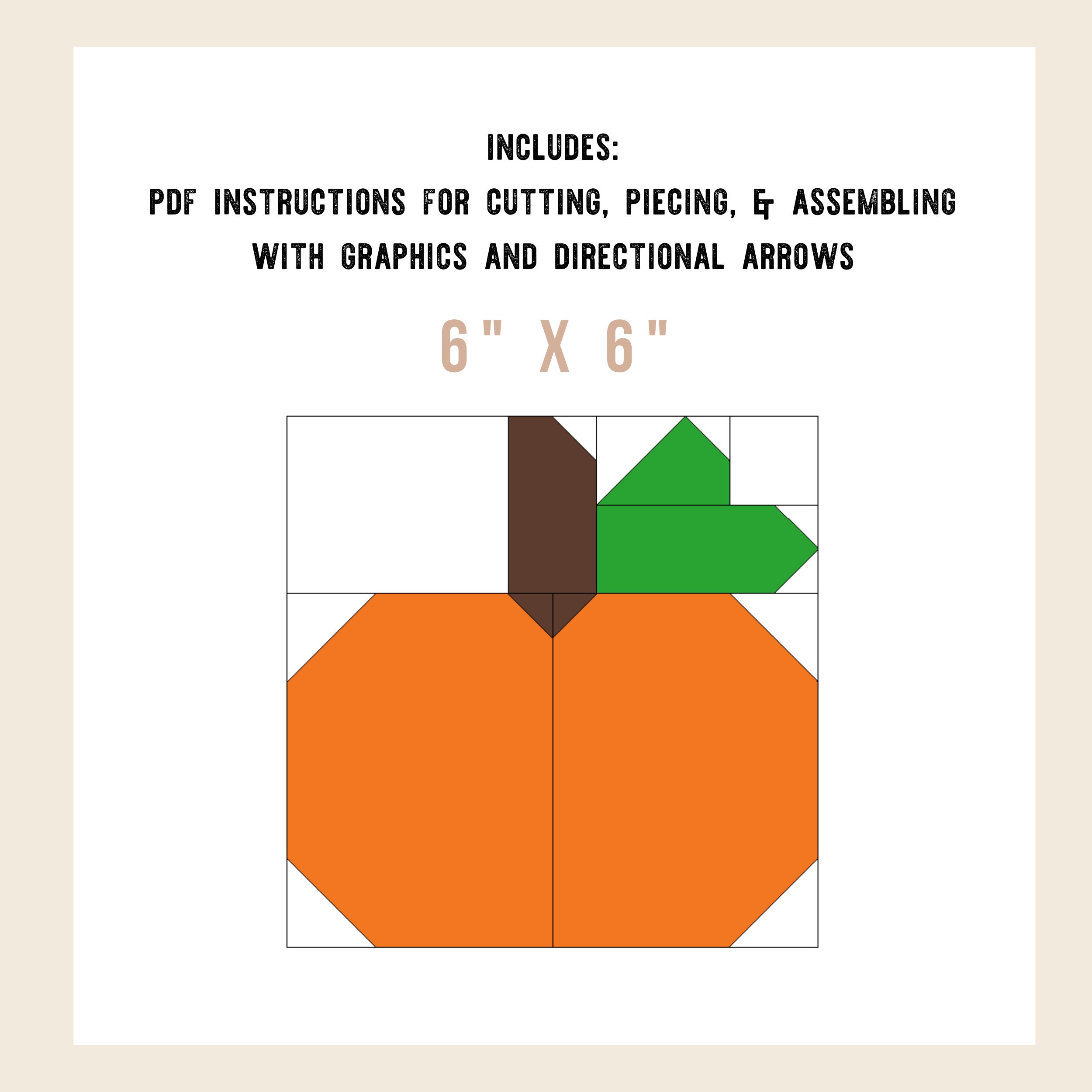 PDF Small Pumpkin Quilt Block Pattern - Etsy