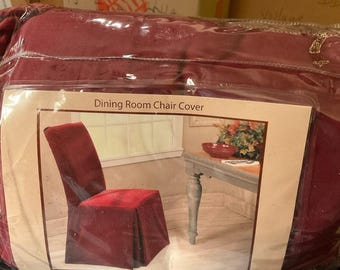 Velvet Dining Room Chair Cover - Rich Burgundy