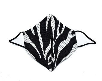 Quilted Silk Zebra Print Standard Mask