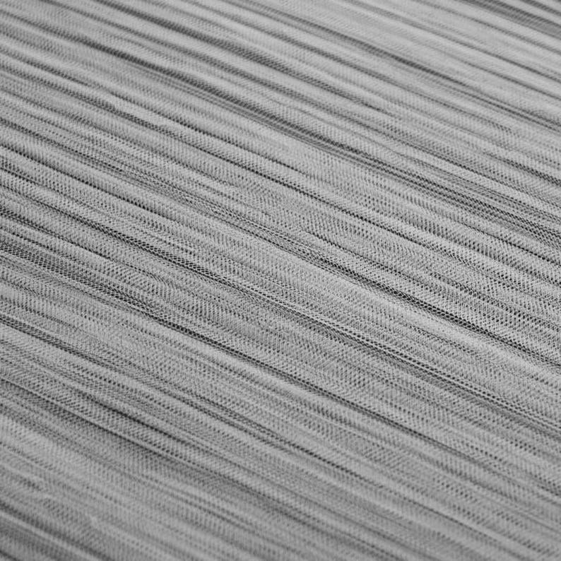 White Mushroom Pleated Polyester Tulle Fabric