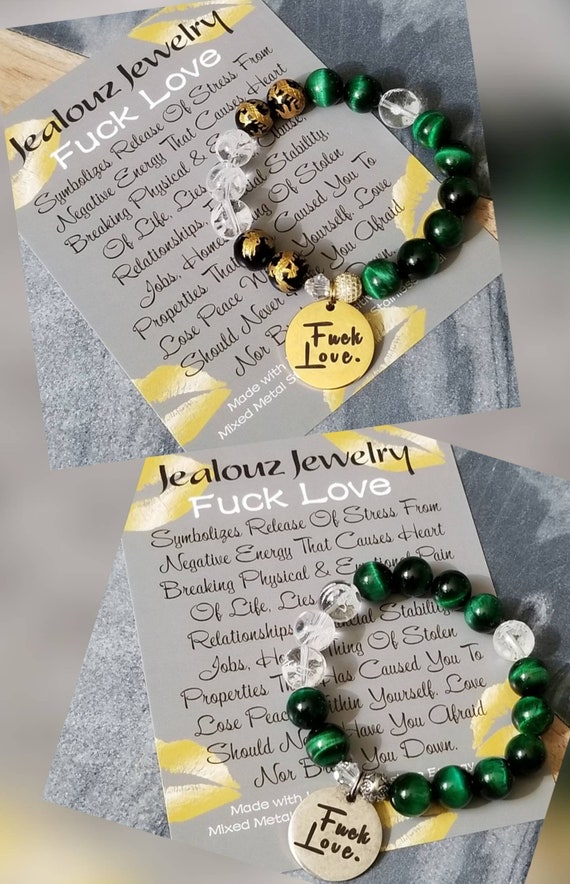 Premium Emarald Green Tiger Eye Fighting For True Love 12mm Stainless Steel Bracelet