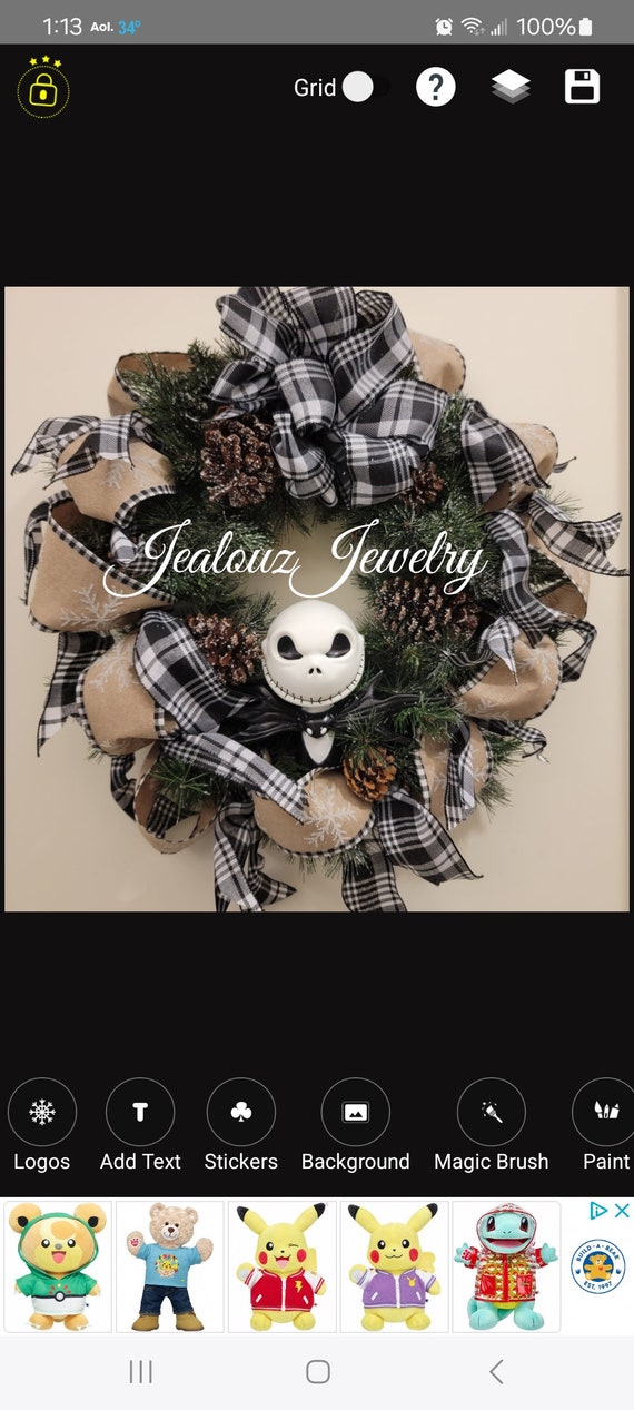 Jack Skellington Nightmare before Christmas Wreath