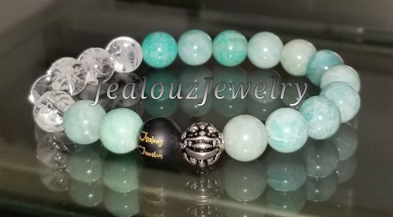 Classic Amazonite 10mm Sterling Silver Bracelet