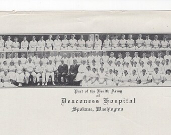 Antique Letterhead Part Of The Health Army of Deaconess Hospital, Spokane, Washington Missionary Nuns Nurses Nursing School Ephemera