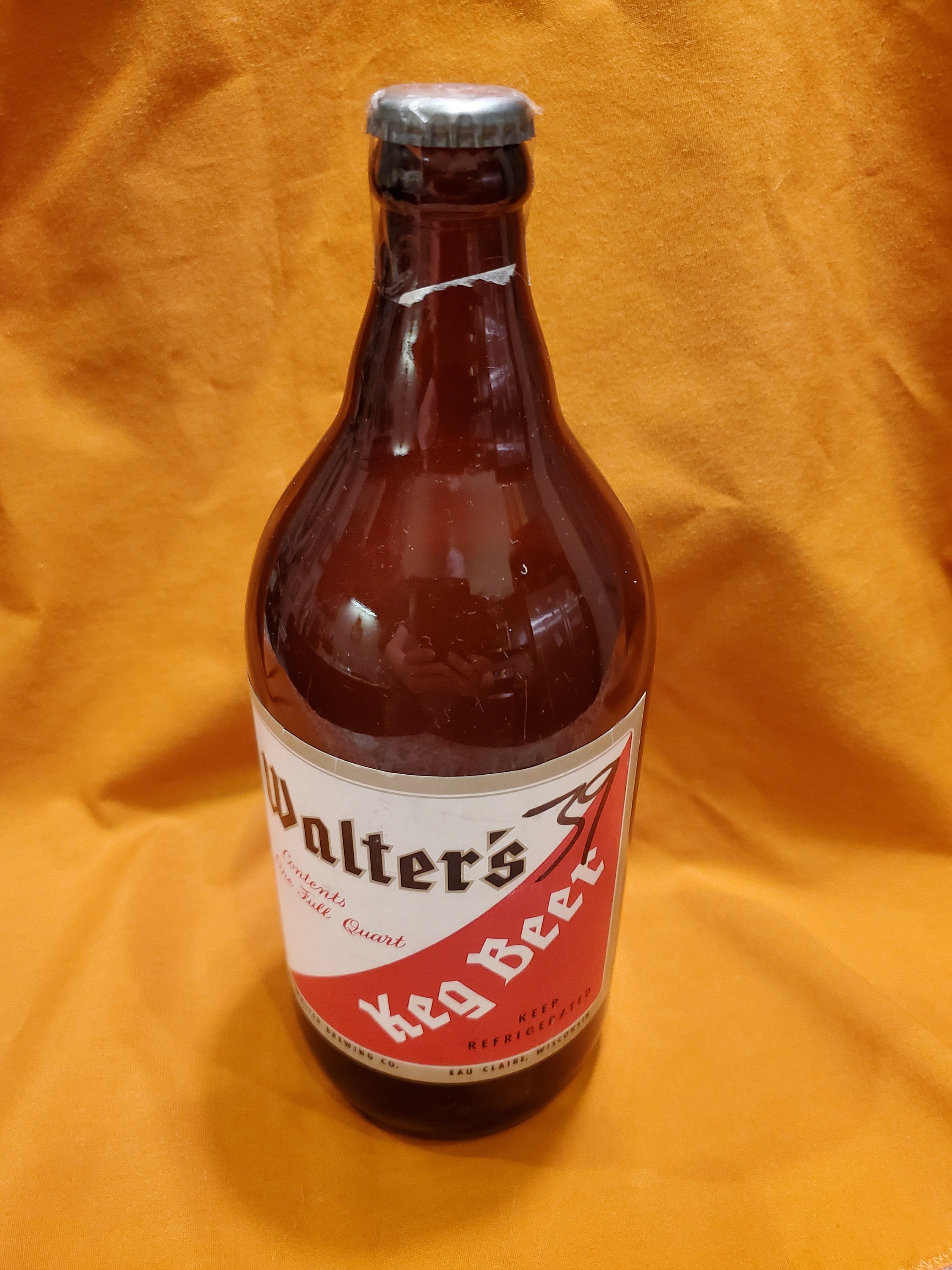 Vintage Walter's Keg Beer Bottle Full Quart Walter Brewing Etsy