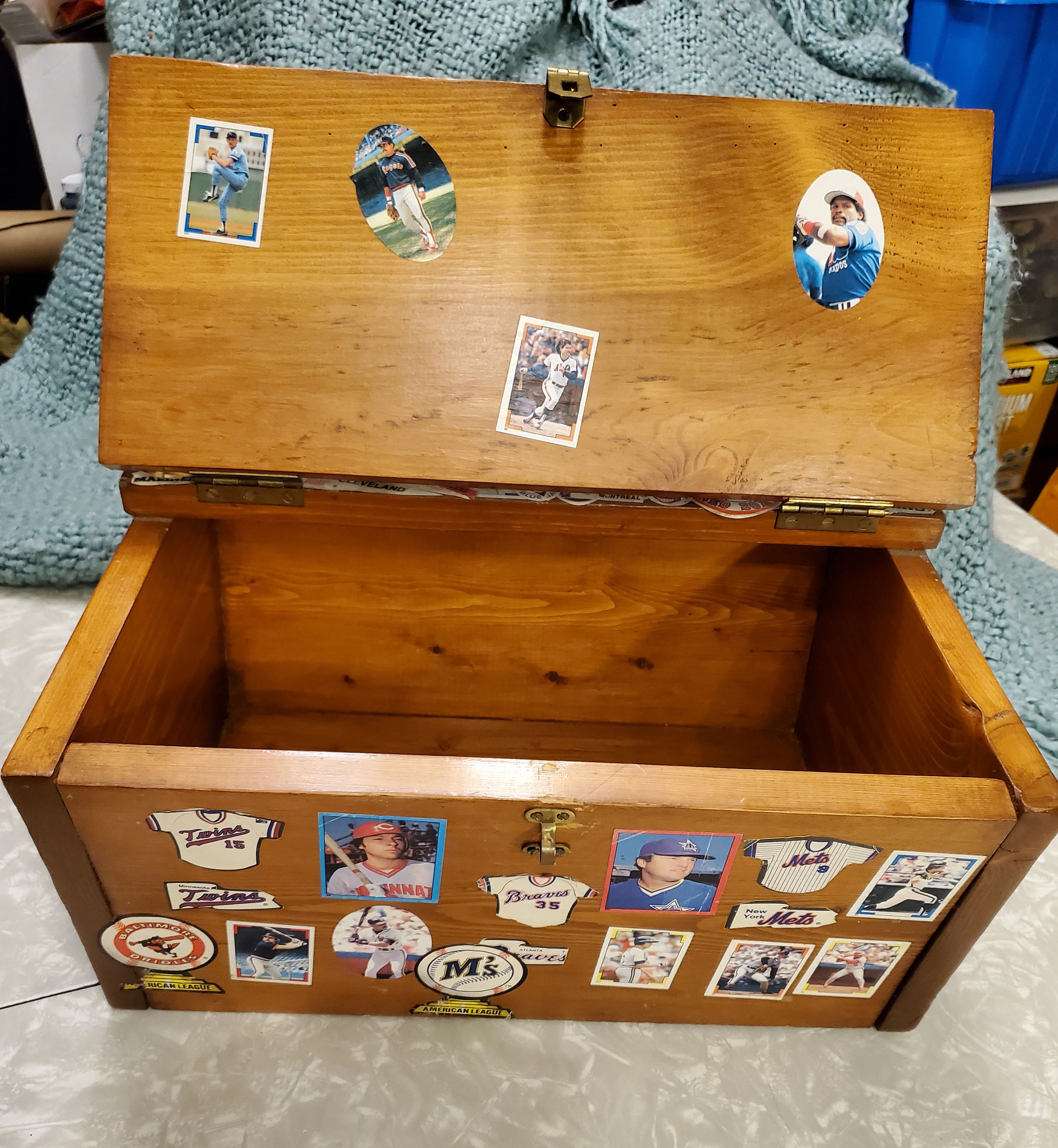 Retro Kids Baseball Box Small Wooden Trunk Covered In MLB | Etsy