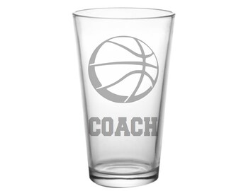 Basketball Coach Gift, Basketball Pint Glass, Basketball Coach Christmas Gift, Basketball Coach Gift, Basketball Glass, Basketball Gift