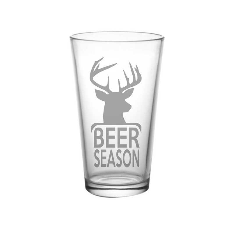 Beer Season Deer Season hunting Glass Hunter Gift Beer Etsy