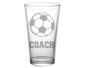 Soccer Coach Gift, Soccer Gift, Soccer Coach Pint Glass, Soccer Christmas Gift, Beer Gift, Coach Christmas Gift, Soccer Glass, Futbol Gift