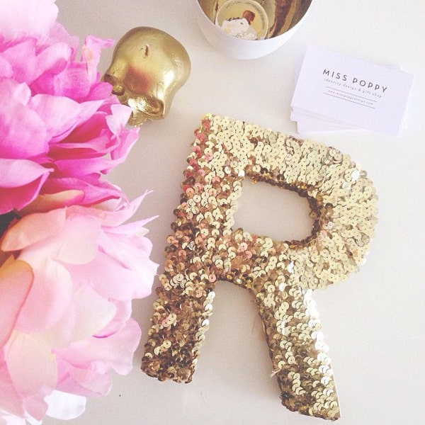 THE ORIGINAL Sequin Letter- Gold or Silver