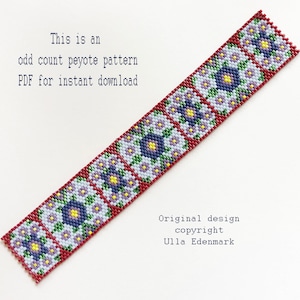 Odd count peyote bracelet pattern &quot;Vera&quot;