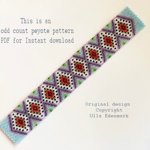 Odd count peyote bracelet pattern &quot;Emily&quot;