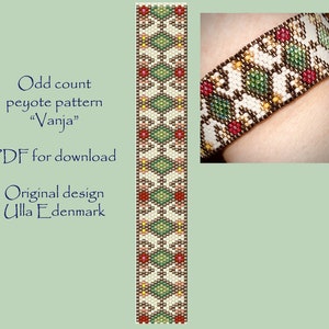 Odd count peyote bracelet pattern &quot;Vanja&quot;