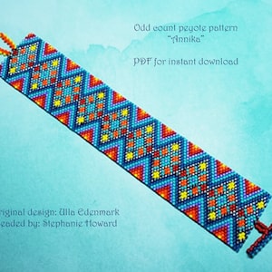 Peyote odd count bracelet pattern &quot;Annika&quot;