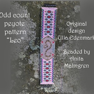 Peyote odd count pattern for the zodiak sign &quot;Leo&quot;