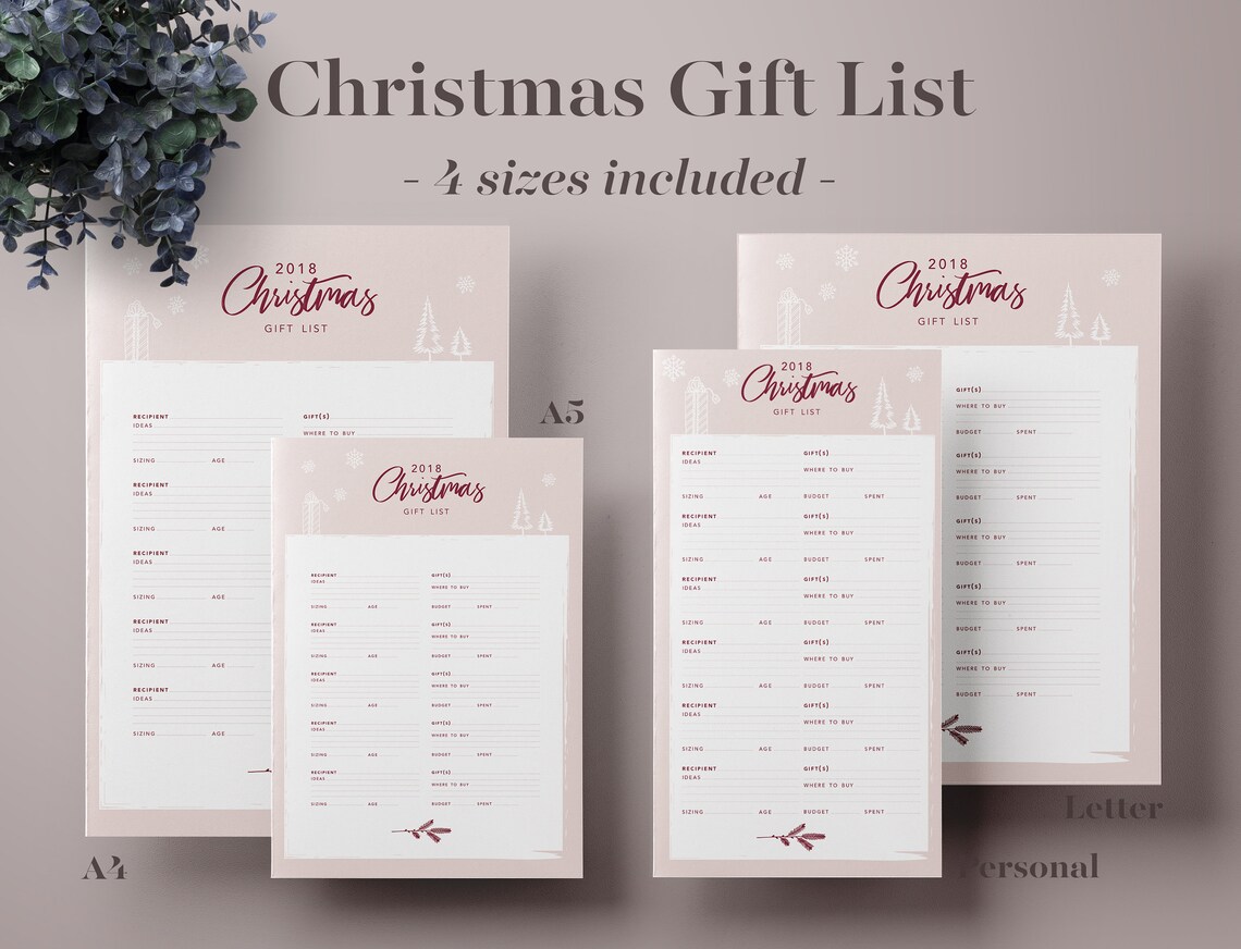 Christmas Gift List Christmas gifts Gifts idea Christmas | Etsy