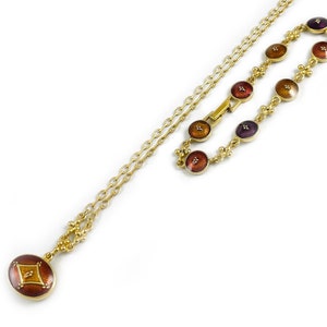 Vintage Napier Guilloche Pendant Necklace & Bracelet Set, 1990s
