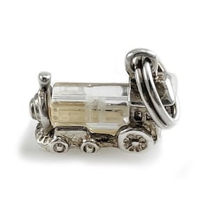 Vintage Sterling Silver Quartz Train Pendant