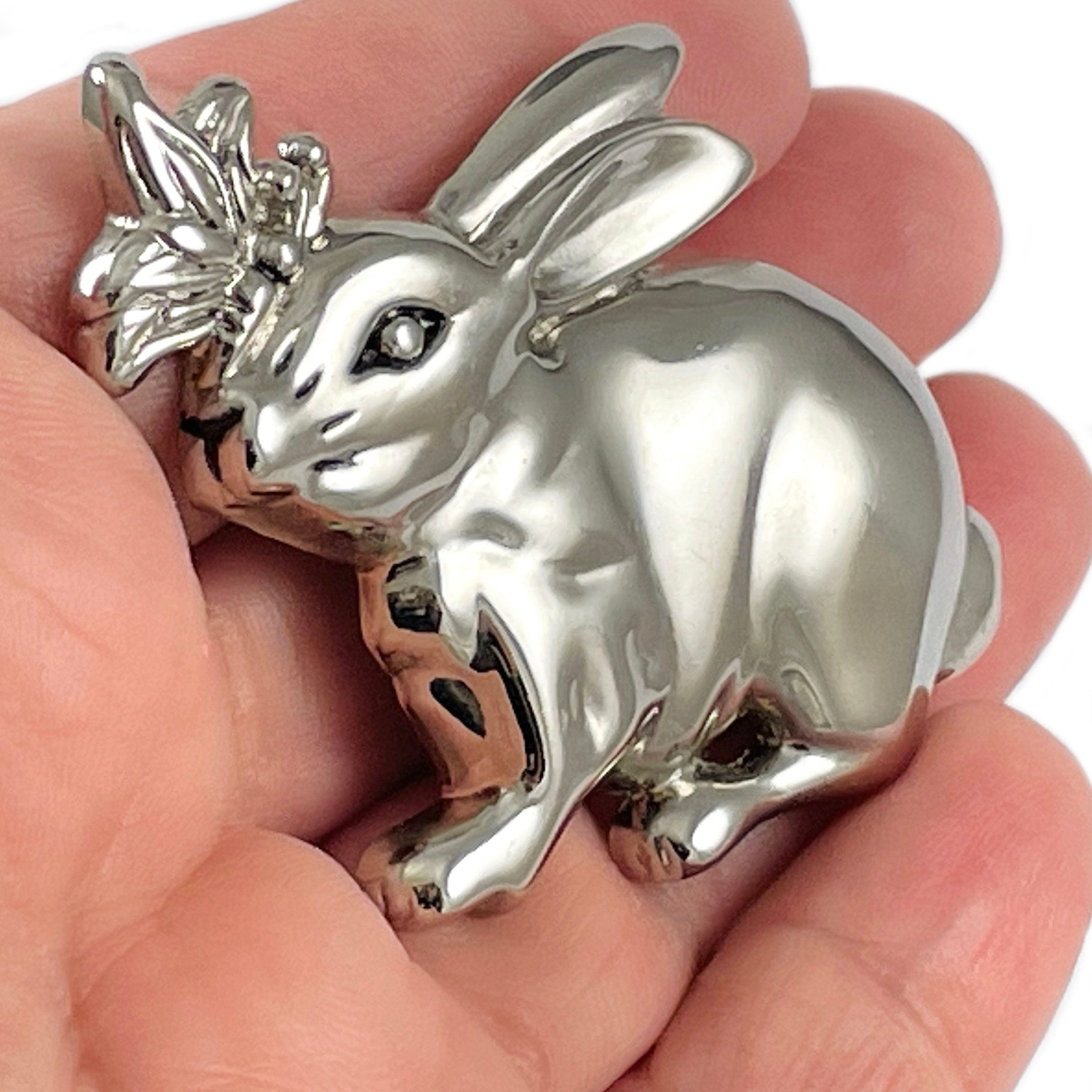 bonbon　HARPO  Rabbit Brooch  ロンハーマン John Hardy Silver Tone Bunny Rabbit Scarf Tie Clip - Etsy