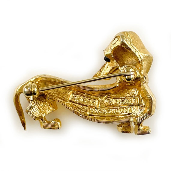 Vintage Boucher Gold Tone Dachshund Pin Brooch - … - image 4