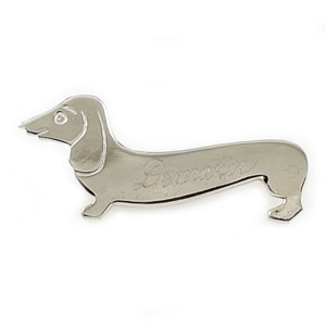 Silver Tone Dachshund Pin Brooch - Wiener Dog