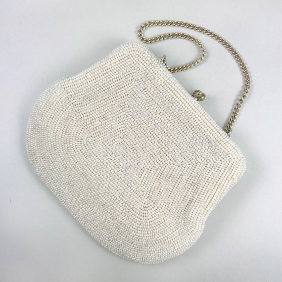 Vintage White Beaded Purse - Made in Japan - image 2