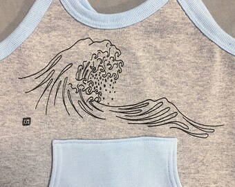 Japanische Große Welle Tote Bag - Siebdruck Kanagawa Art