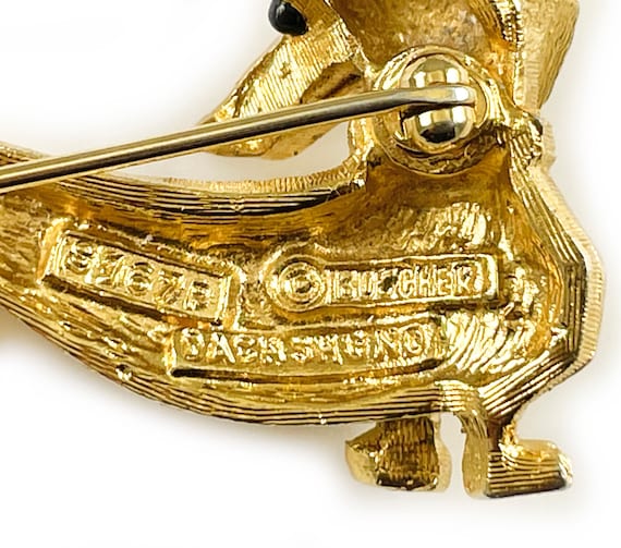 Vintage Boucher Gold Tone Dachshund Pin Brooch - … - image 5