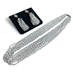 Sarah Coventry “Silvery Cascade” 1960s Necklace Earrings Set