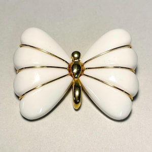 Vintage Crown Trifari Lucite Butterfly Pin/Brooch - Mid Century Modern Design