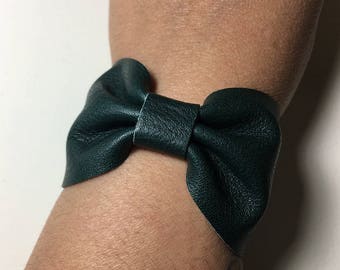 Genuine Leather Bow Bracelet