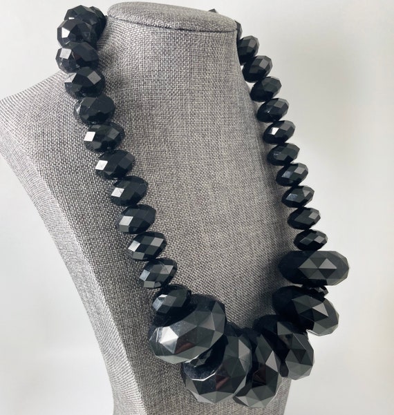 Joan Rivers Oversized Black Faceted Beaded Neckla… - image 3